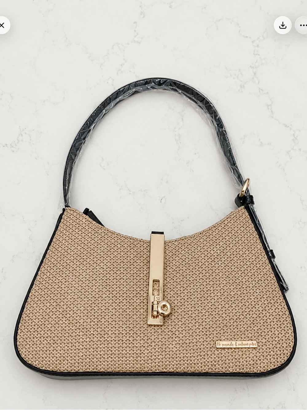 House of Harlow 1960 NWT Top Handle Turn Lock Shoulder Bag Black
